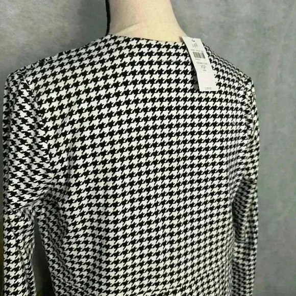 J. Jill Wherever Collection Black White Creamhound Houndstooth Open Cardigan - S - Picture 4 of 11